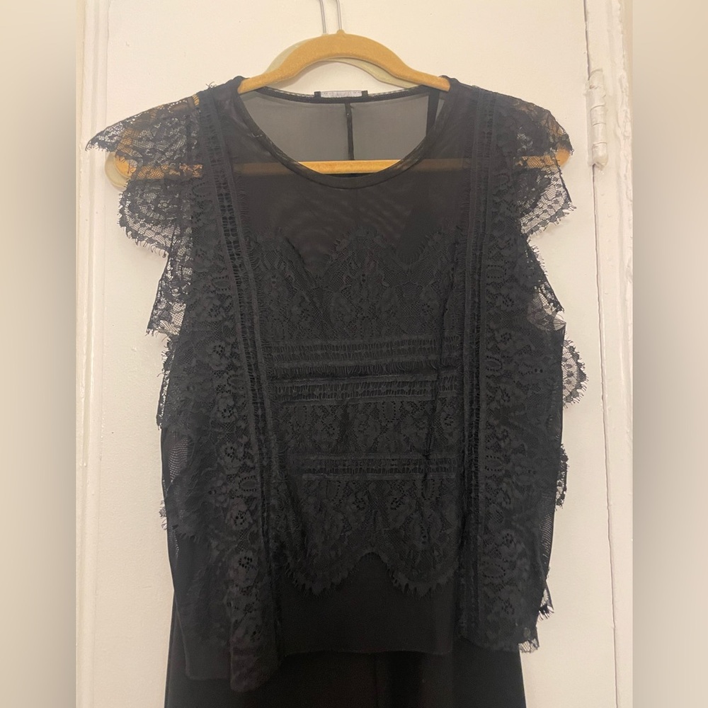 Zara Black lace Tops and Jumpsuit Set